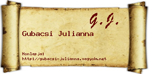 Gubacsi Julianna névjegykártya